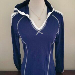 Soffe Navy Blue Hooded Pullover Size Large